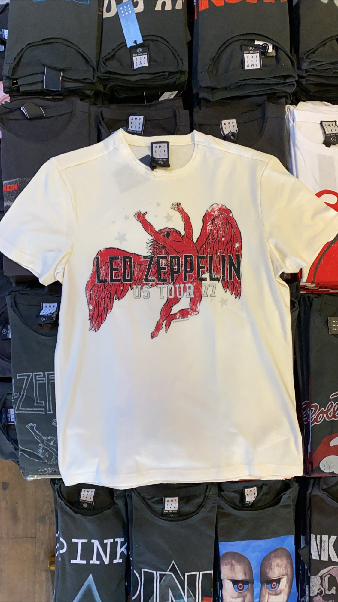 Image of Led Zeppelin US Tour 77-ICARUS Amplified Vintage White Men's T-shirt